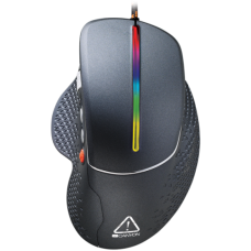 CANYON Apstar GM-12, Wired High-end Gaming Mouse with 6 programmable buttons, sunplus optical sensor, 6 levels of DPI and up to 6400, 2 million times key life, 1.65m Braided USB cable,Matt UV coating surface and RGB lights with 7 LED flowing mode, si