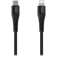 CANYON MFI-4, Type C Cable To MFI Lightning for Apple, PVC Mouling,Function：with full feature( data transmission and PD charging) Output:5V/2.4A , OD:3.5mm, cable length 1.2m, 0.026kg,Color:Black