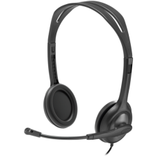 LOGITECH H111 Corded Stereo Headset - BLACK - 3.5 MM