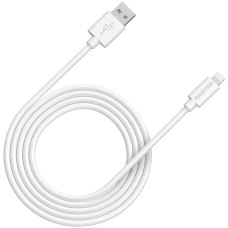 CANYON MFI-12, Lightning USB Cable for Apple , round, PVC, 2M, OD:4.0mm, Power+signal wire: 21AWG*2C+28AWG*2C,  Data transfer speed:26MB/s, White.  With shield , with CANYON logo and CANYON package.  Certification: ROHS, MFI.