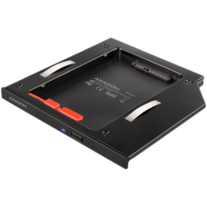 AXAGON RSS-CD09 2.5" SSD/HDD caddy into DVD slot, 9.5 mm, LED, ALU
