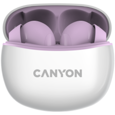 CANYON TWS-5, Bluetooth headset, with microphone, BT V5.3 JL 6983D4, Frequence Response:20Hz-20kHz, battery EarBud 40mAh*2+Charging Case 500mAh, type-C cable length 0.24m, size: 58.5*52.91*25.5mm, 0.036kg, Purple