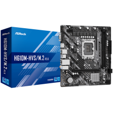 ASROCK MB Desktop H610M-HVS (S1700, 2x DDR4, 1x PCIe 4.0 x16, 1x PCIe 3.0 x1, 1x SSD Ultra M.2 PCIe, 4x SATA3 6.0Gb/s, 4x USB 3.2, 6x USB 2.0, 1x VGA, 1x HDMI, 1x GLAN, mATX) Retail.