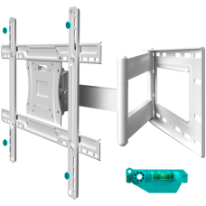 ONKRON Full Motion TV Wall Mount for 40 to 75-inch Flat Panel TVs Digital Panels 68,2 kg, White