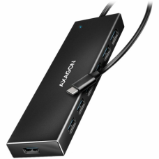 Axagon Seven-port USB 3.2 Gen 1 hub with charging support. Connector for external power supply. USB-C cable 30 cm.