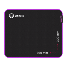 Lorgar Main 313, Gaming mouse pad, High-speed surface, Purple anti-slip rubber base, size: 360mm x 300mm x 3mm, weight 0.195kg
