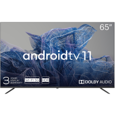 65 , UHD, Android TV 11, Black, 3840х2160, 60 Hz, Sound by JVC, 2x12W, 53 kWh/1000h , BT5.1, HDMI ports 4, 24 months