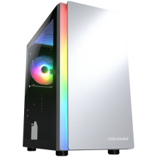 COUGAR | Purity RGB White | PC Case | Mini Tower / TG Front Panel with ARGB strip / 1 x ARGB Fan / 3mm TG Left Panel