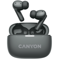 CANYON OnGo TWS-10 ANC+ENC, Bluetooth Headset, microphone, BT v5.3 BT8922F, Frequence Response:20Hz-20kHz, battery Earbud 40mAh*2+Charging case 500mAH, type-C cable length 24cm,size 63.97*47.47*26.5mm 42.5g, Dark Grey