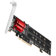 Axagon PCEM2-ND PCIE 2X NVME M.2 CONTROLLERPCI-Express x8 internal controller for connecting two NVMe M.2 SSD disks to a computer. Supports main boards without PCIe Bifurcation.