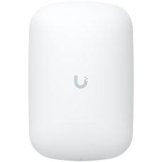 UBIQUITI U6 Extender; WiFi 6; 6 spatial streams; 115 m² (1,250 ft²) coverage; 300+ connected devices; Powered with standard AC wall outlet; Wireless uplink to UniFi WiFi.