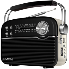 Speaker SVEN SRP-500, black (3W, Bluetooth,FM/AM/SW, USB, microSD, AUXt, battery)