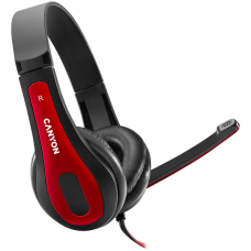 CANYON PC headset HSC-1 PC Mic Flat 2m Black Red