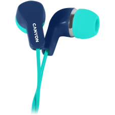 CANYON Stereo Earphones with inline microphone, Green+Blue