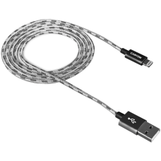 CANYON Lightning USB Cable for Apple, braided, metallic shell, 1M, Dark gray