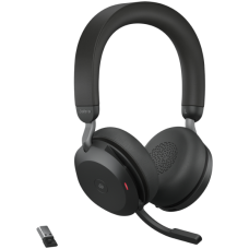 JABRA EVOLVE2 75, Link380a MS Stereo Black, EVOLVE2 75 headset Black MS, Link 380 BT adapter USB-A MS,1.2m USB-C to USB-A cable, carry pouch, warranty and warning (safety leaflets)