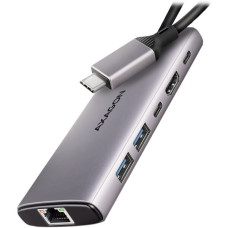 AXAGON HMC-6G2L 2x USB-A 10Gbps, 1x USB-C 10Gbps, 4K/60Hz HDMI, RJ-45, USB 3.2 Gen 2 hub, PD 100W, 15cm USB-C cable AXAGON HMC-6G2L 2x USB-A 10Gbps, 1x USB-C 10Gbps, 4K/60Hz HDMI, RJ-45, USB 3.2 Gen 2 hub, PD 100W, 15cm USB-C cable