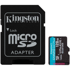 KINGSTON 128GB microSDXC Canvas Go Plus Gen4 200MB/s A2 U3 V30 Card + Adapter