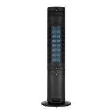Cooling tower fan, 45W, Ion purifying, 2 ice-box, 4l water tank,  3 wind modes: Normal/Sleep/Eco, 3 speeds,  Air flow 300m3/h, 7h timer, Auto swing blades 60, Remote control, Power off memory, black color, 1000x310x310 mm