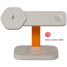 CANYON Wireless Charging Station Hexagon 310 3in1 LightGrey/Orange