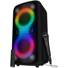 Portable speaker SVEN PS-1000, black, power output 2x80W (RMS), TWS, Bluetooth, FM, USB, LED-display, lithium battery Portable speaker SVEN PS-1000, black, power output 2x80W (RMS), TWS, Bluetooth, FM, USB, LED-display, lithium battery