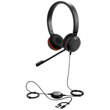 JABRA Evolve 20 SE, Stereo MS, USB C/A adapter, Leather