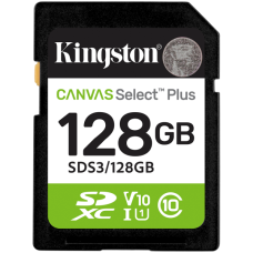 Kingston 128GB SDXC Canvas Select Plus Gen3 150MB/s C10 UHS-I U1 V10
