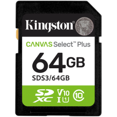 Kingston 64GB SDXC Canvas Select Plus Gen3 100MB/s C10 UHS-I U1 V10
