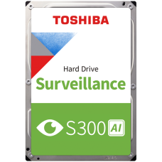 HDD Video Surveillance TOSHIBA S300 AI 8TB CMR, 3.5'', 512MB, 7200RPM, SATA, 64 cameras, 24/7, TBW: 550
