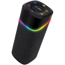 2.0 portable speaker SVEN PS-155, black, power output 2x5 W (RMS), TWS, Bluetooth, FM, USB, lithium battery