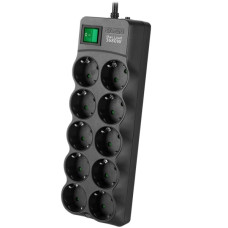 Surge Protector SVEN SF-10E-16 1,8 m, 16A, 3.6kW, (10 sockets with children protection), black Surge Protector SVEN SF-10E-16 1,8 m, 16A, 3.6kW, (10 sockets with children protection), black