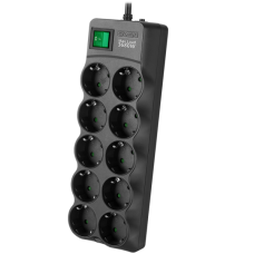 Surge Protector SVEN SF-10E-16 1,8 m, 16A, 3.6kW, (10 sockets with children protection), black Surge Protector SVEN SF-10E-16 1,8 m, 16A, 3.6kW, (10 sockets with children protection), black