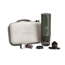 Outin Nano Travel Kit, Espresso Machine Bundle with Nano Protective Case, model OTEM-01, color Forest Green