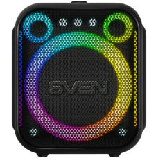 Portable speaker SVEN PS-880, black, power output 110W (RMS), TWS, Bluetooth, FM, USB, microSD, LED-display, lithium battery