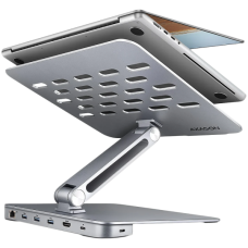 AXAGON HMC-STND ALU stand with HUB 5Gbps, for 10" - 16" laptops, adjustable, 3x USB-A, HDMI 4K/60Hz, GLAN, PD 100W, USB-C input