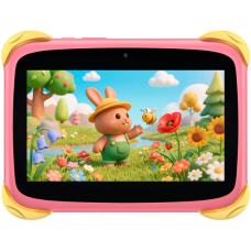 Blackview Link 1 Kids Mini WiFi6 7-inch 1024x600 HD+ 60Hz RK3562 2.0Hz 3GB+32GB 3000mAh Cam 2MP 5MP Stylus glass protector Handle Stand design Android 16 Sweet Pink