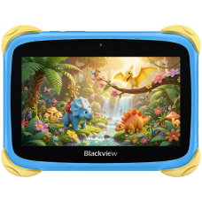 Blackview Link 1 Kids Mini WiFi6 7-inch 1024x600 HD+ 60Hz RK3562 2.0Hz 3GB+32GB 3000mAh Cam 2MP 5MP Stylus glass protector Handle Stand design Android 16 Brave Blue