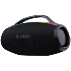 Portable speaker SVEN PS-399, black, power output 50+2x25W (RMS), Auracast, Waterproof (IPx5), TWS, Bluetooth, USB, lithium battery