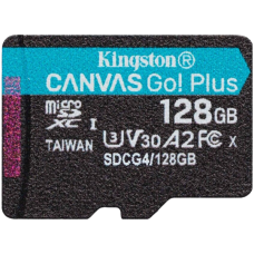 Kingston 128GB microSDXC Canvas Go Plus Gen4 200R A2 U3 Single Pack w/o ADP