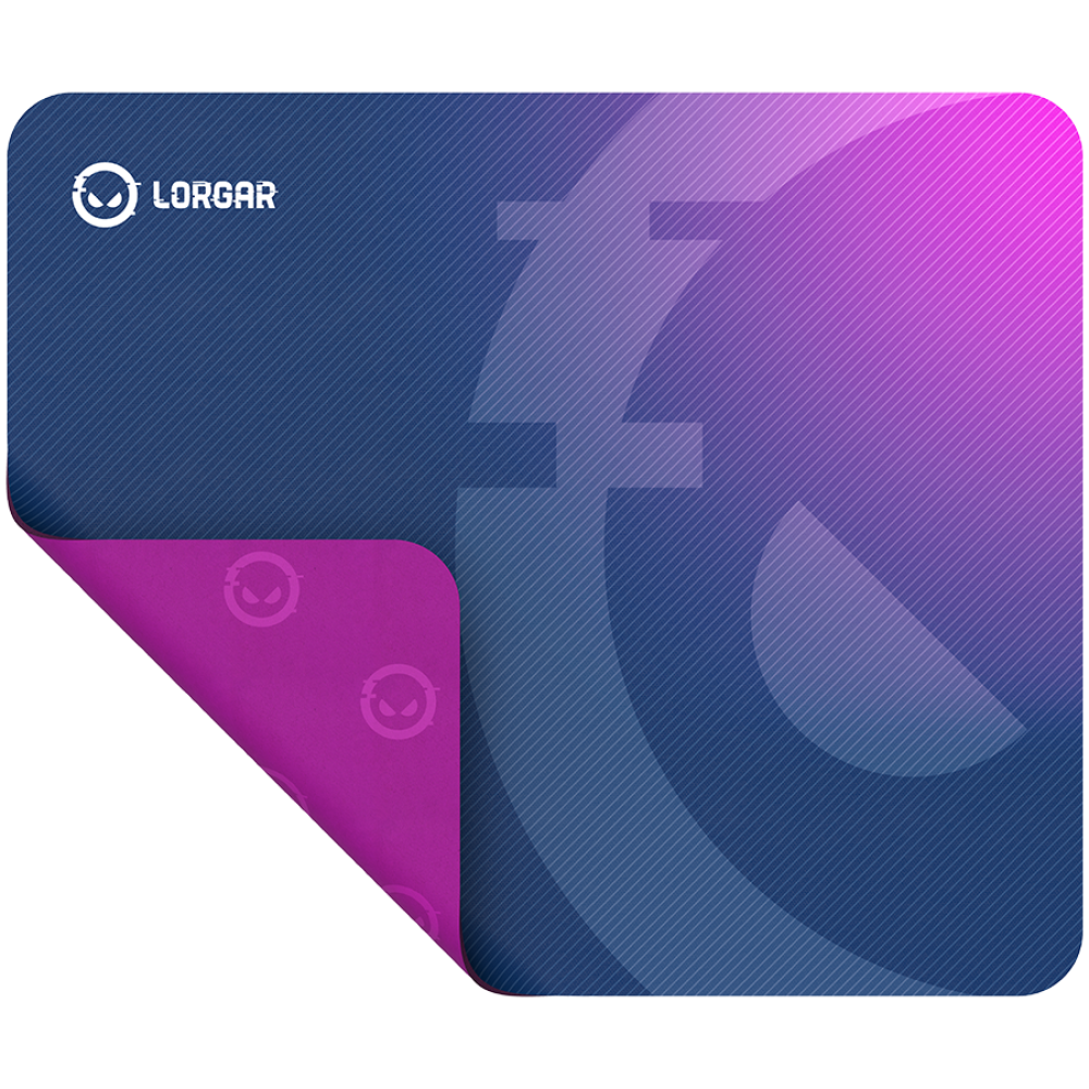 Lorgar Main 135, Gaming mouse pad, High-speed surface, Purple anti-slip rubber base, size: 500mm x 420mm x 3mm, weight 0.41kg LRG-GMP135