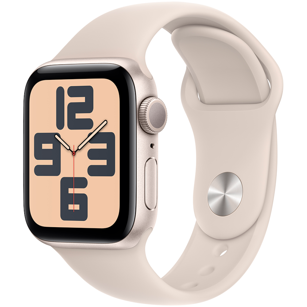 Apple Watch SE GPS 40mm Starlight Aluminium Case with Starlight Sport Band - M/L,Model A2722 MR9V3QI/A