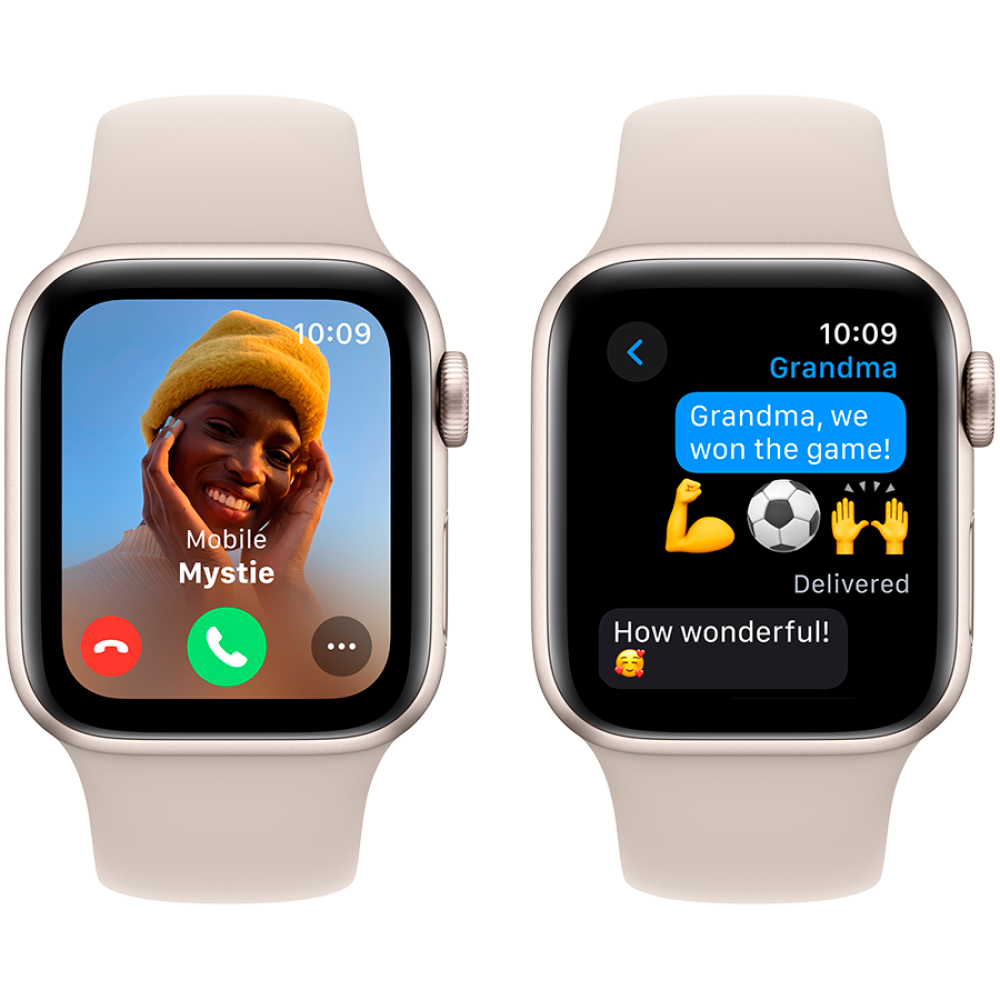 Apple Watch SE GPS 40mm Starlight Aluminium Case with Starlight Sport Band - M/L,Model A2722 MR9V3QI/A