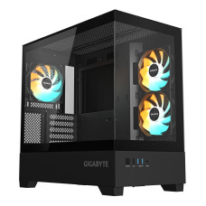 Case, GIGABYTE, C201 PANORAMIC, MidiTower, Case product features Rackmountable/Removeable HDD basket/Transparent panel, Not included, MicroATX, MiniITX, Colour Black, GB-C201P