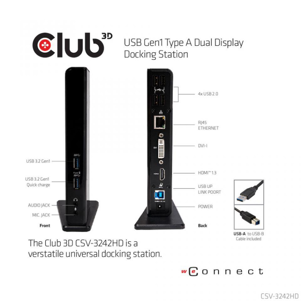NB ACC DOCKING STATION/USB CSV-3242HD CLUB3D NB ACC DOCKING STATION/USB CSV-3242HD CLUB3D