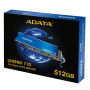 SSD, ADATA, LEGEND 710, 512GB, M.2, PCIE, NVMe, 3D NAND, Write speed 1000 MBytes/sec, Read speed 2400 MBytes/sec, TBW 130 TB, MTBF 1500000 hours, ALEG-710-512GCS