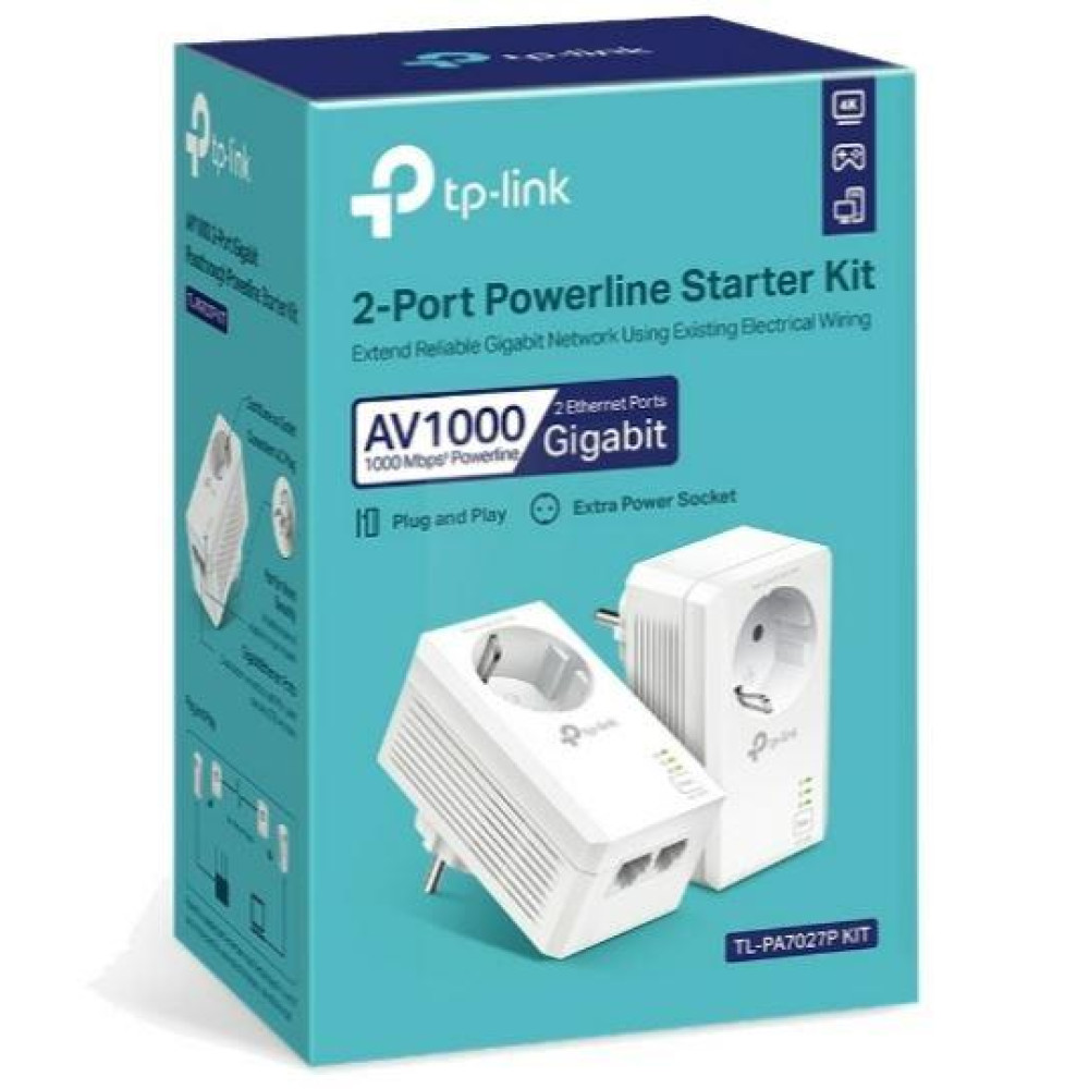 NET POWERLINE ADAPTER 1000MBPS/TL-PA7027P KIT TP-LINK NET POWERLINE ADAPTER 1000MBPS/TL-PA7027P KIT TP-LINK