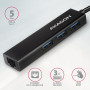 I/O HUB USB-C 4PORT GLAN/0.2M HMC-GL3A AXAGON
