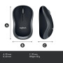 MOUSE USB OPTICAL WRL M185/GREY 910-002238 LOGITECH