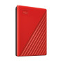 External HDD, WESTERN DIGITAL, My Passport, 4TB, USB 2.0, USB 3.0, USB 3.2, Colour Red, WDBPKJ0040BRD-WESN