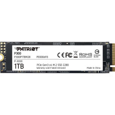 SSD, PATRIOT, P300, 1TB, M.2, PCIE, NVMe, 3D NAND, Write speed 1650 MBytes/sec, Read speed 2100 MBytes/sec, 3.8mm, TBW 480 TB, P300P1TBM28